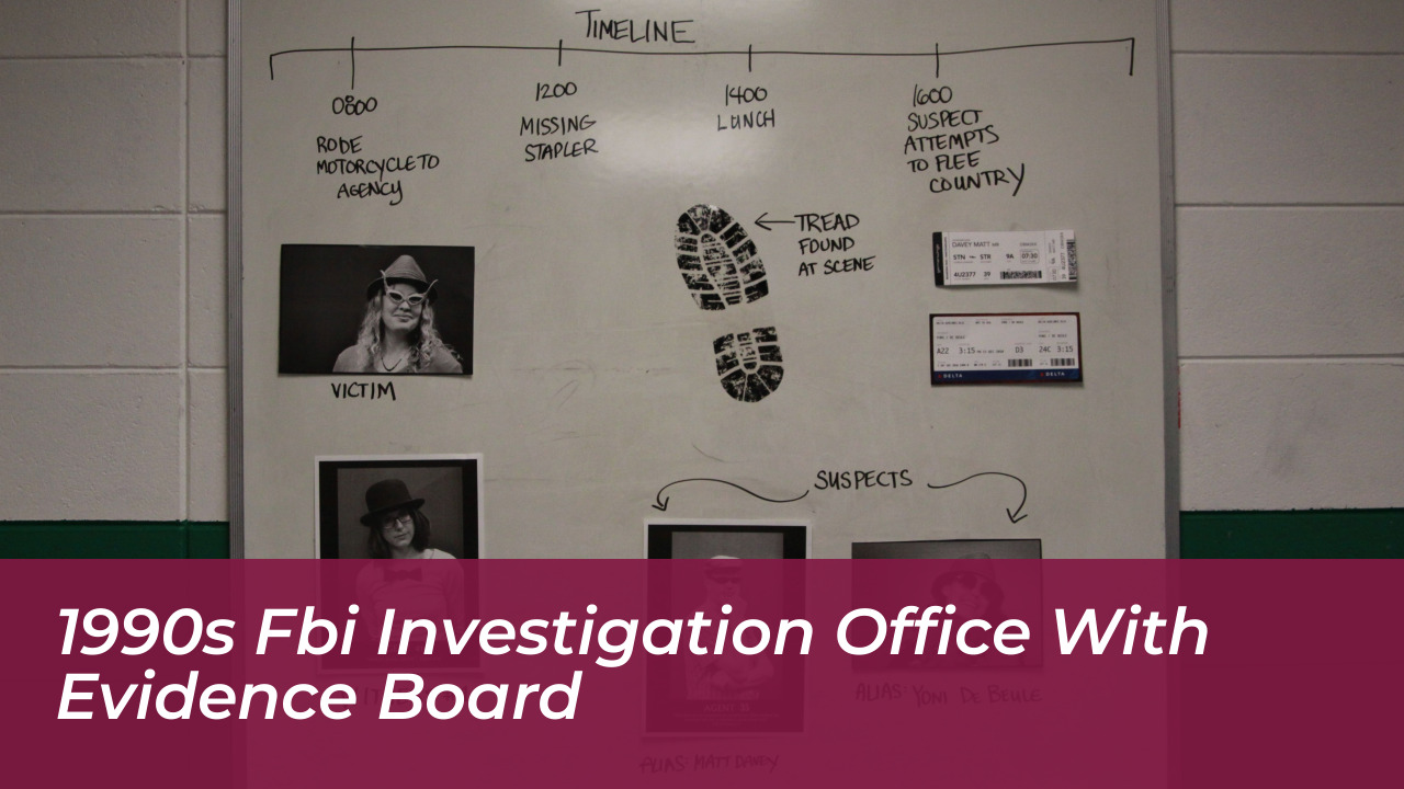 Netflix Unabomber Movie: FBI Investigation & Harvard Roots 3 1990s FBI Investigation Office with Evidence Board