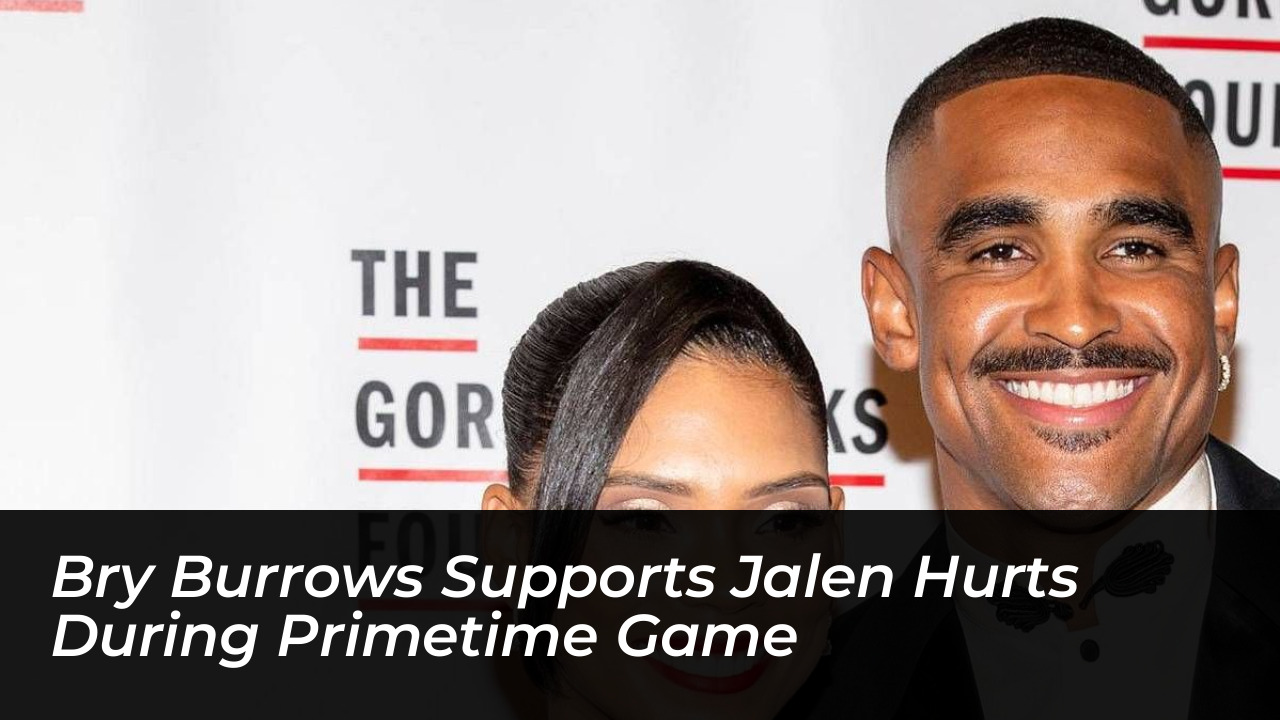 bry burrows supports jalen hurts during primetime game sU6p
