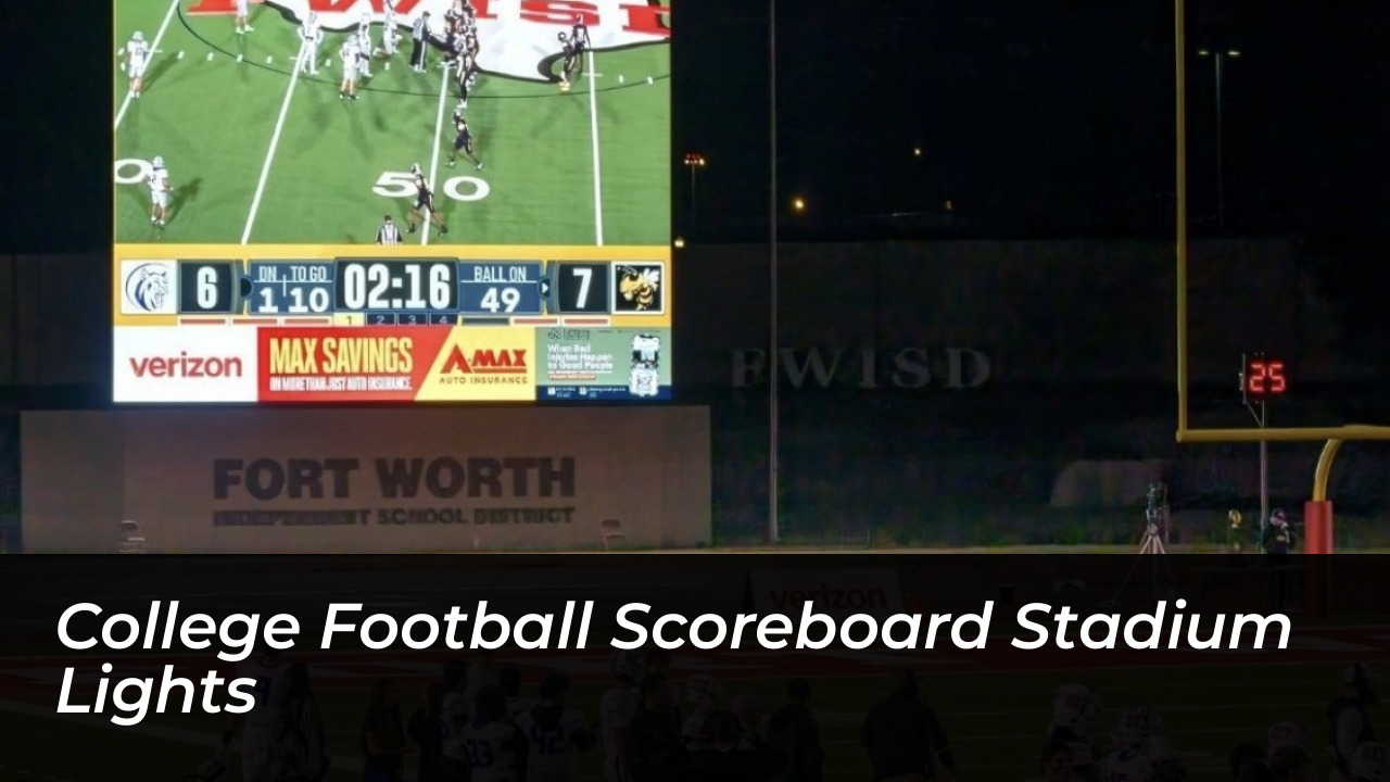 College Football Scoreboard Stadium Lights