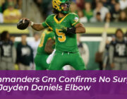 commanders gm confirms no surgery for jayden daniels elbow vTk9