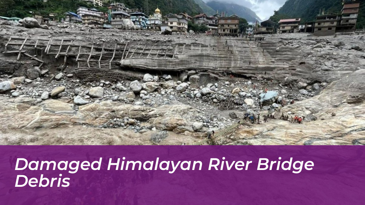 Nepal Floods Displace Thousands, Reconstruction Hits $4.77B 3 Damaged Himalayan River Bridge Debris