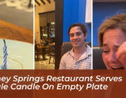 disney springs restaurant serves single candle on empty plate Tnec