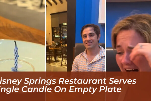 disney springs restaurant serves single candle on empty plate Tnec