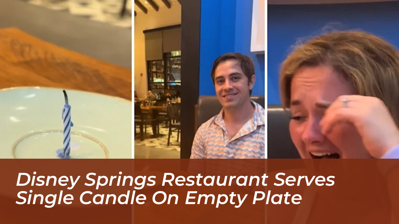 disney springs restaurant serves single candle on empty plate Tnec