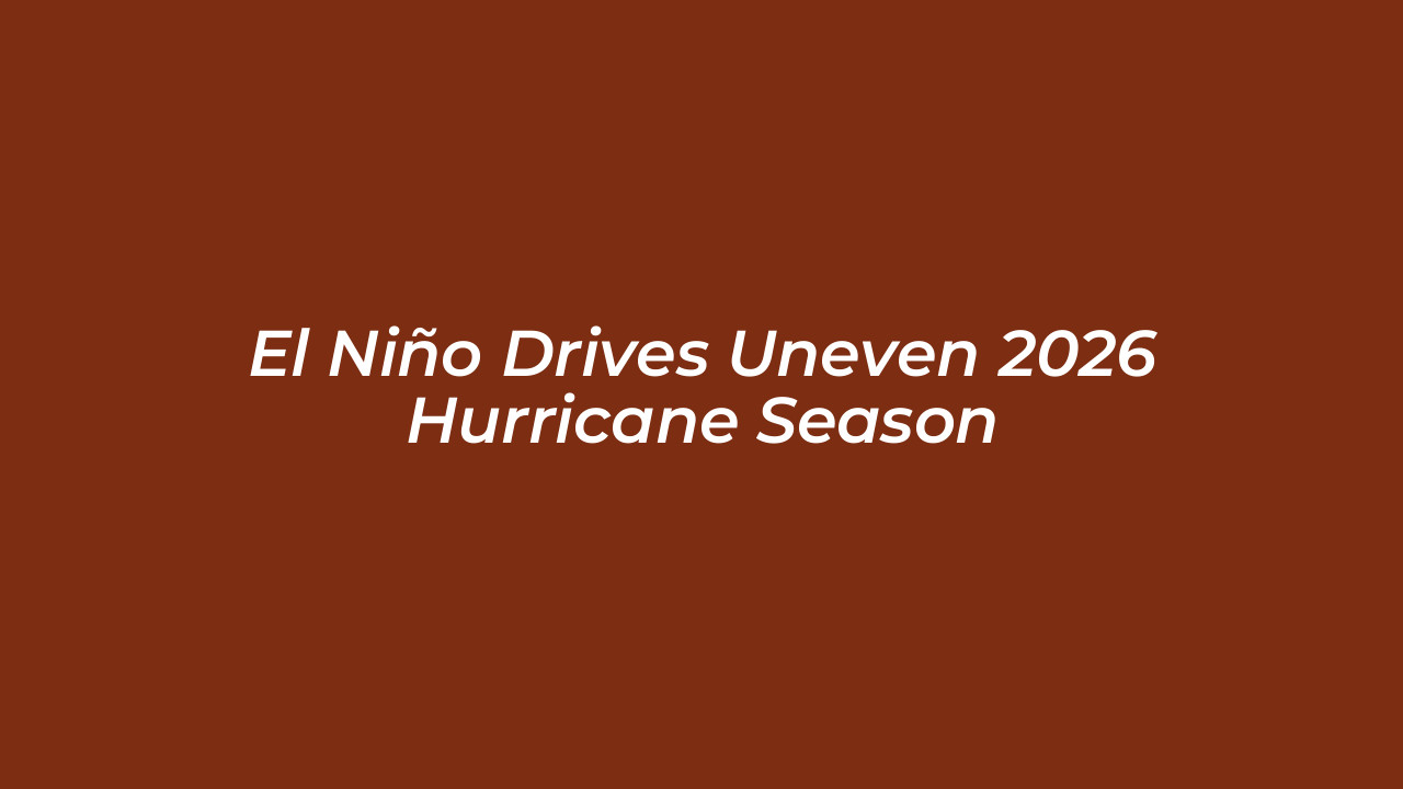 el nino drives uneven 2026 hurricane season 2RRd