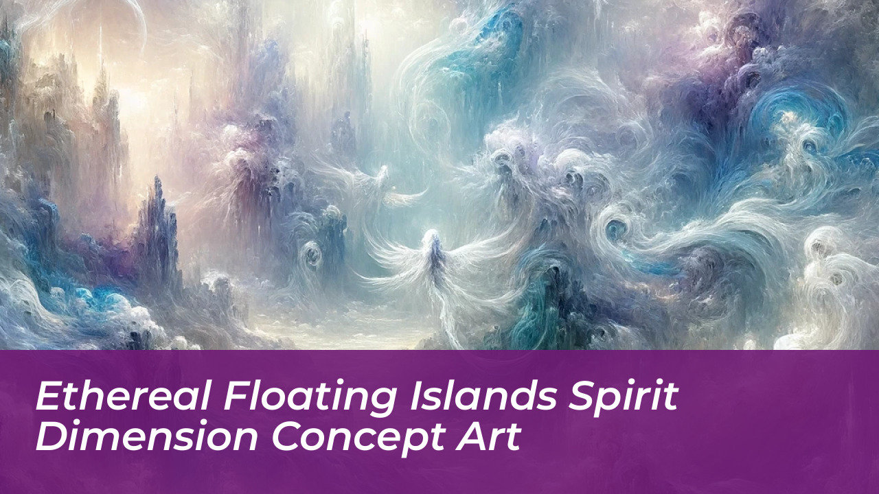 Ethereal floating islands spirit dimension concept art