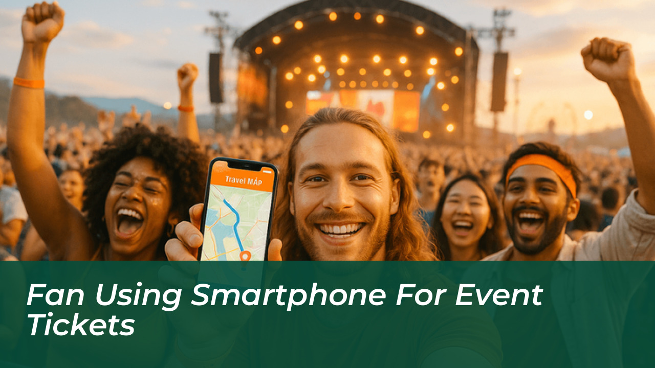 Fan Using Smartphone For Event Tickets