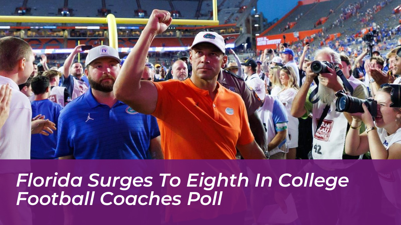florida surges to eighth in college football coaches poll CfbB