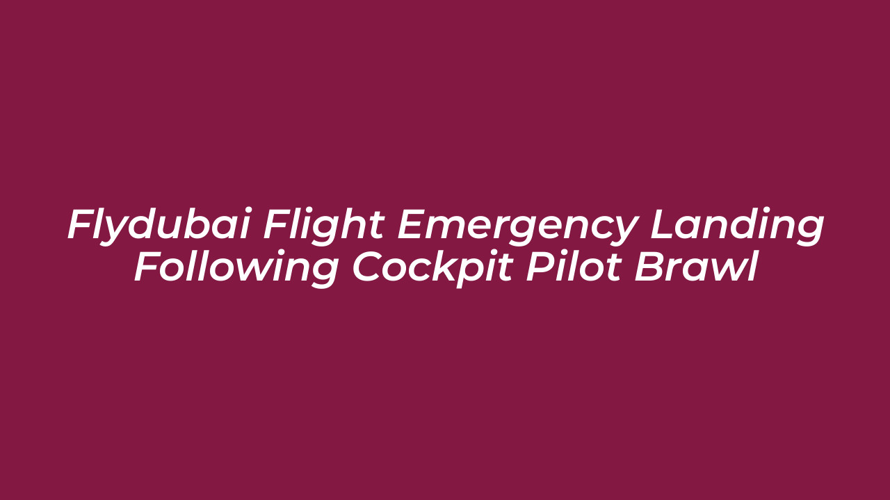 flydubai flight emergency landing following cockpit pilot brawl iBts