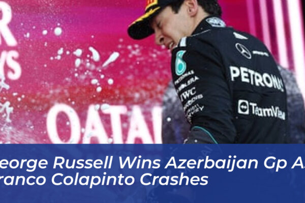 george russell wins azerbaijan gp as franco colapinto crashes NoSF
