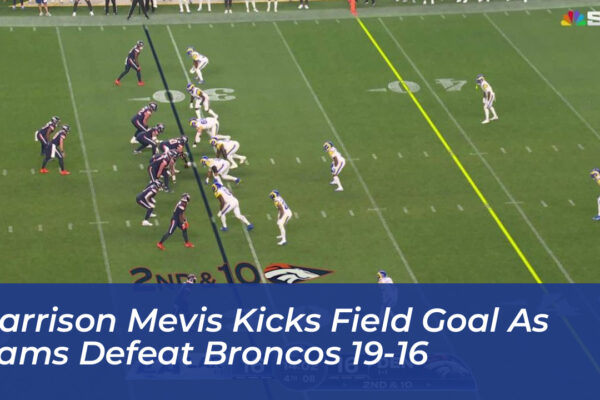 harrison mevis kicks field goal as rams defeat broncos 19 16 HX9G