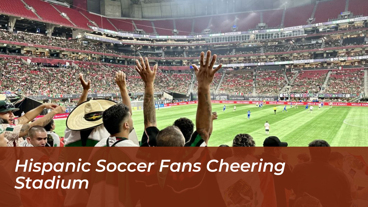Hispanic Soccer Fans Cheering Stadium