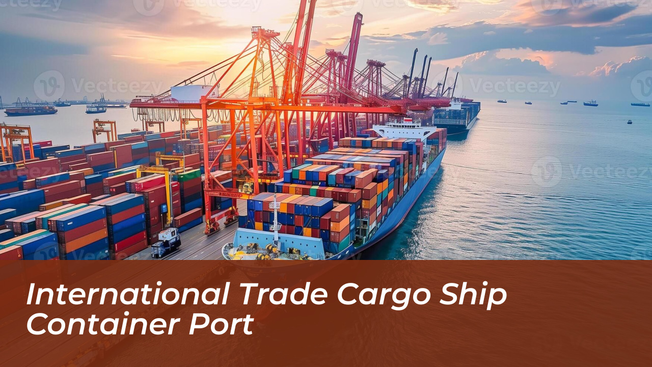 International trade cargo ship container port