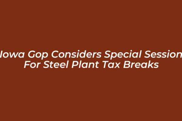 iowa gop considers special session for steel plant tax breaks IHDz