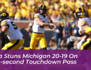 iowa stuns michigan 20 19 on last second touchdown pass rQmt