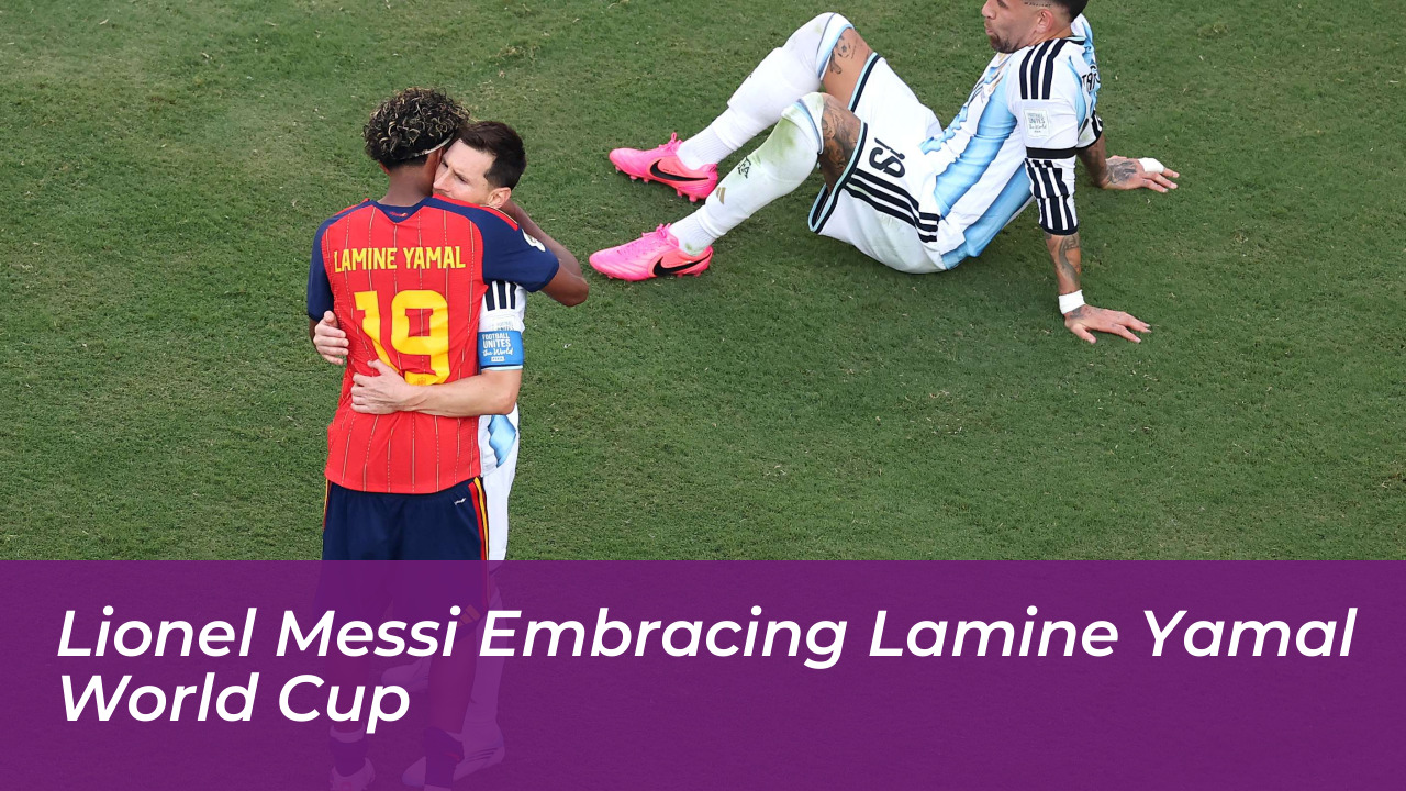 Lamine Yamal on World Cup Win and Lionel Messi Praise 3 Lionel Messi embracing Lamine Yamal World Cup