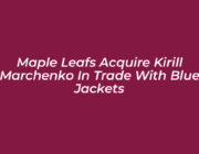 maple leafs acquire kirill marchenko in trade with blue jackets esML