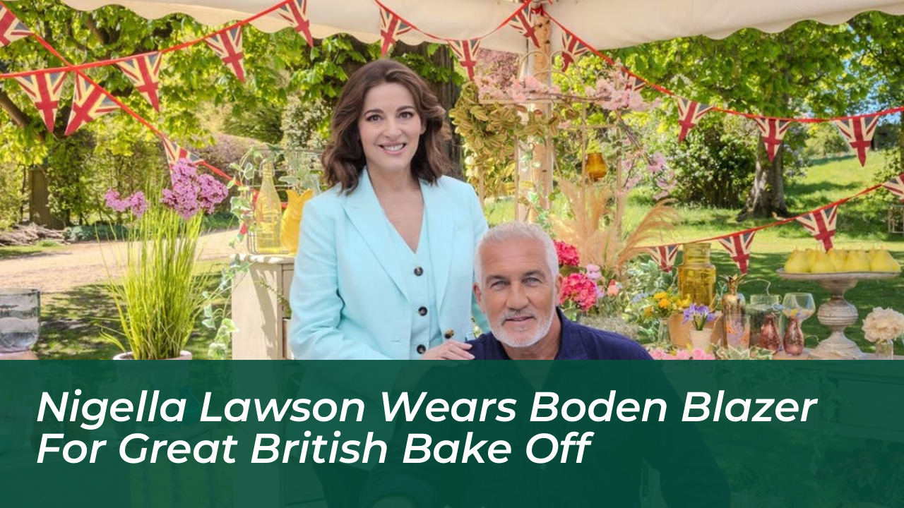 nigella lawson wears boden blazer for great british bake off CqhD