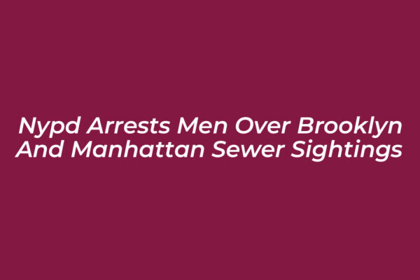 nypd arrests men over brooklyn and manhattan sewer sightings b1uM
