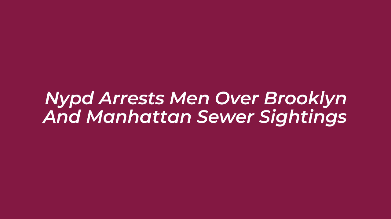 nypd arrests men over brooklyn and manhattan sewer sightings b1uM