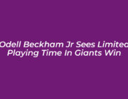 odell beckham jr sees limited playing time in giants win GsjZ