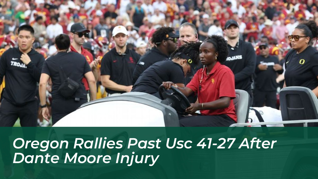 oregon rallies past usc 41 27 after dante moore injury WHzR