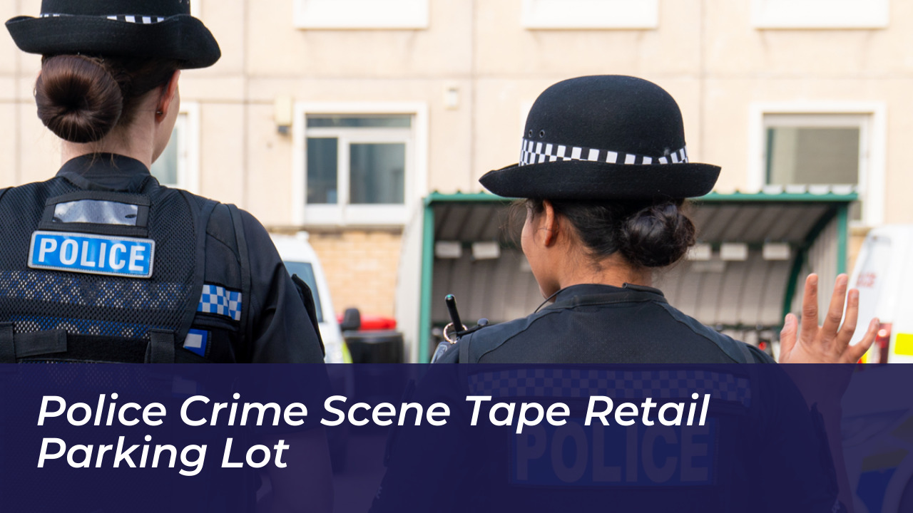 Police Crime Scene Tape Retail Parking Lot
