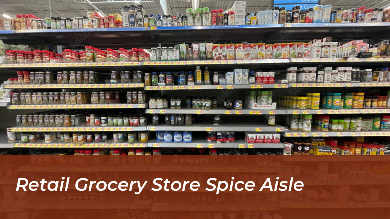 Retail Grocery Store Spice Aisle
