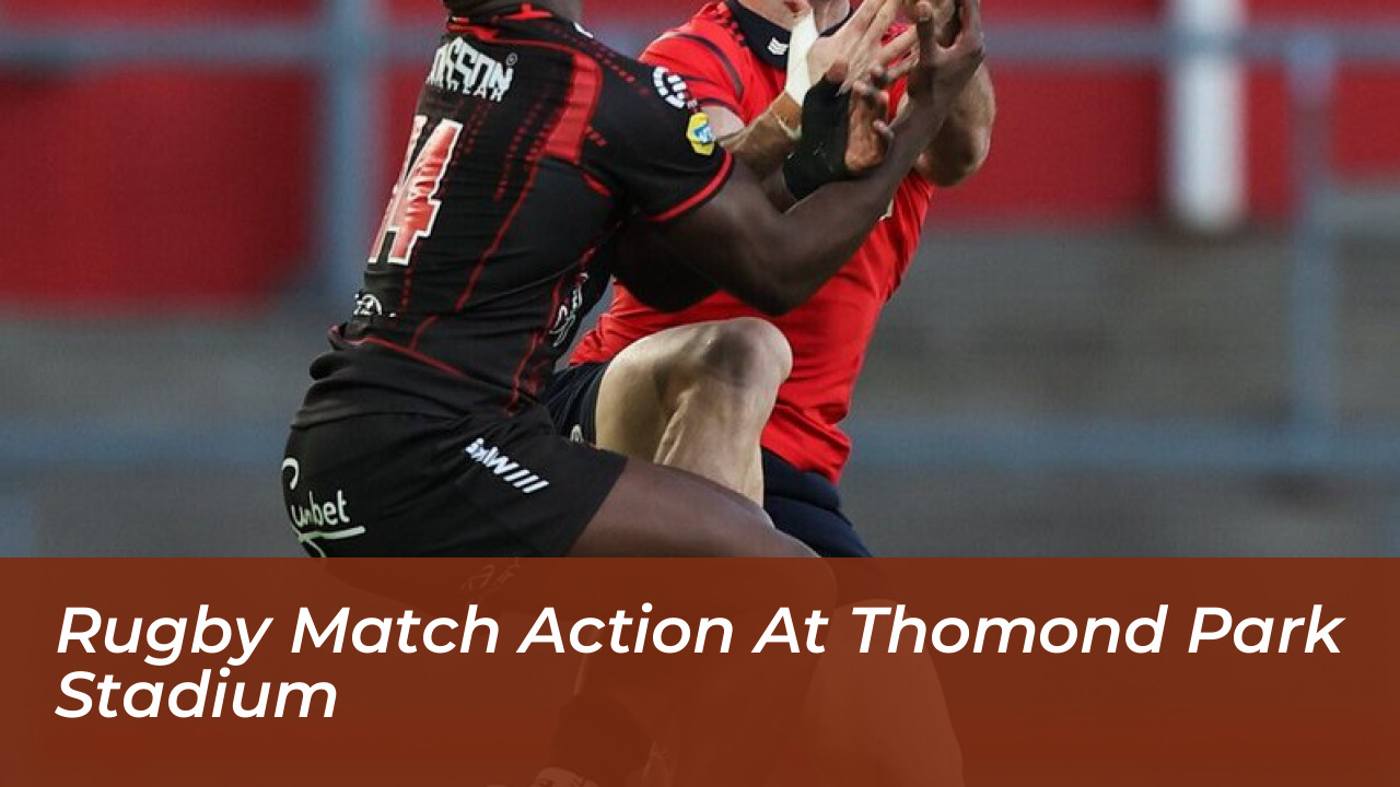 Rugby match action at Thomond Park stadium