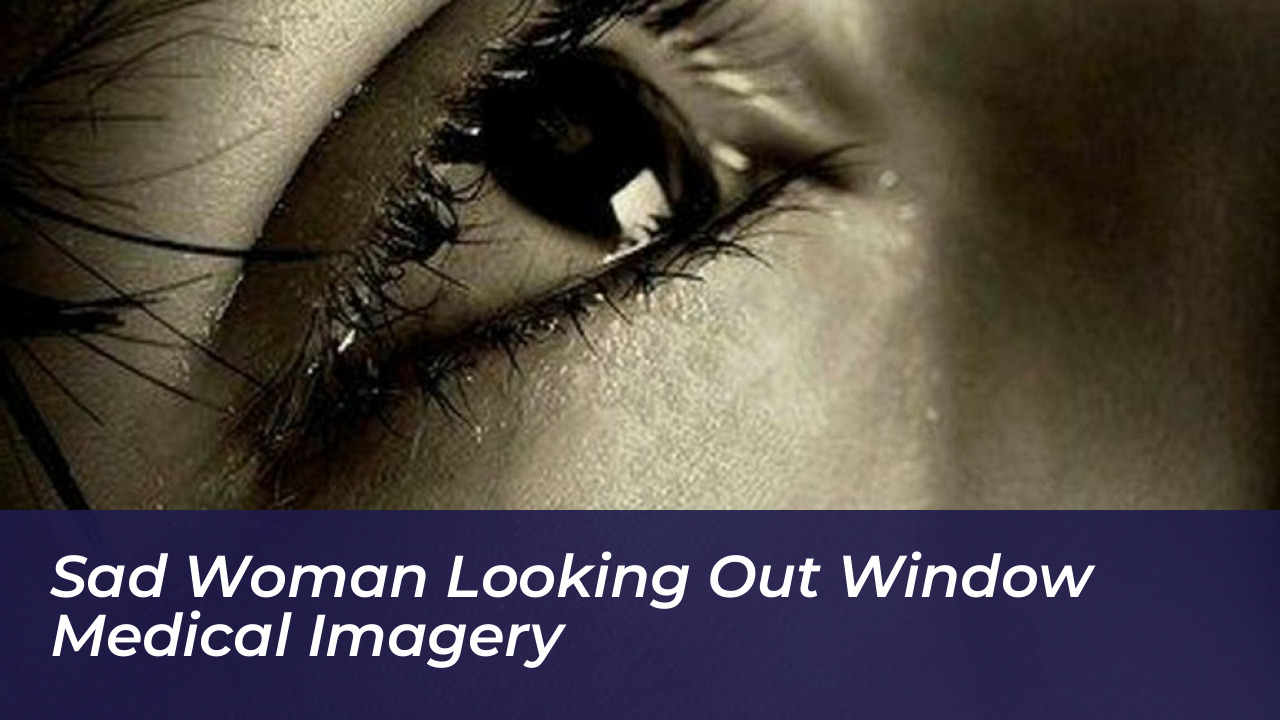 Sad Woman Looking Out Window Medical Imagery