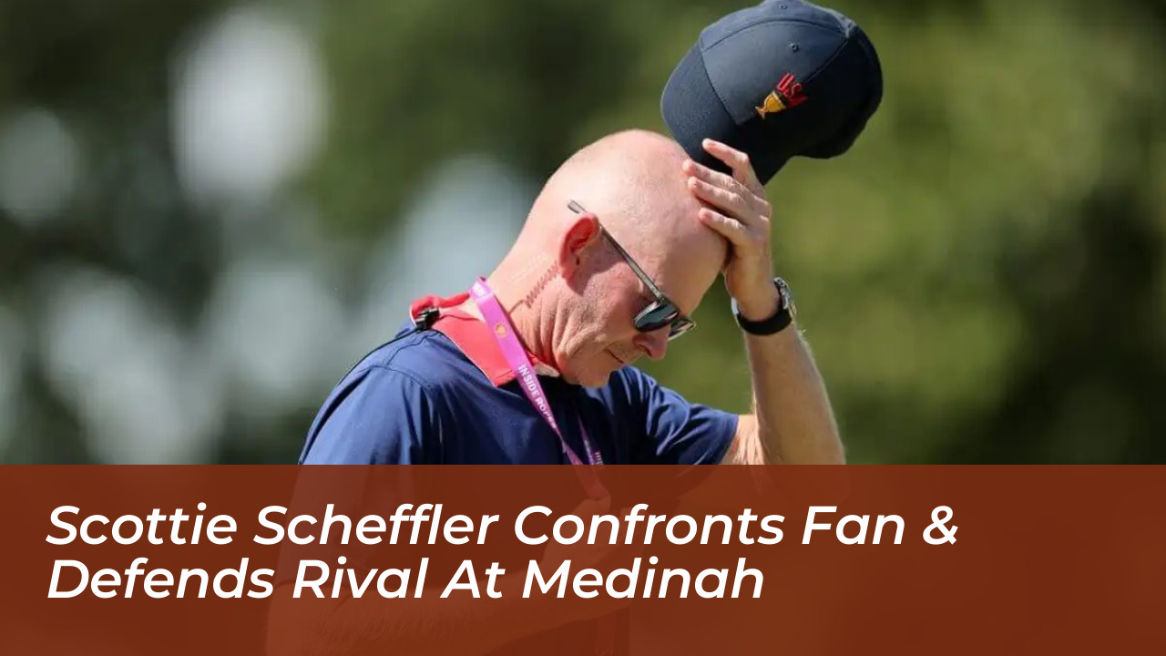 scottie scheffler confronts fan defends rival at medinah AUKp