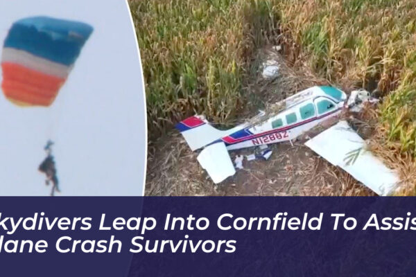 skydivers leap into cornfield to assist plane crash survivors wWPR