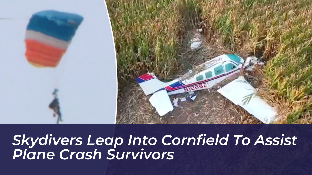 skydivers leap into cornfield to assist plane crash survivors wWPR