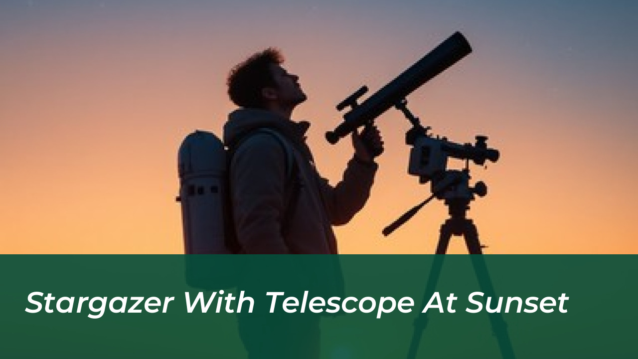 Harvest Moon and Saturn Alignment: September 25 to 27, 2026 5 Stargazer With Telescope At Sunset