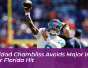 trinidad chambliss avoids major injury after florida hit 43GX