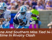 tulane and southern miss tied 14 14 at halftime in rivalry clash gYla
