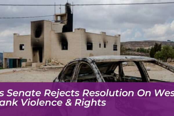 us senate rejects resolution on west bank violence rights RAw7