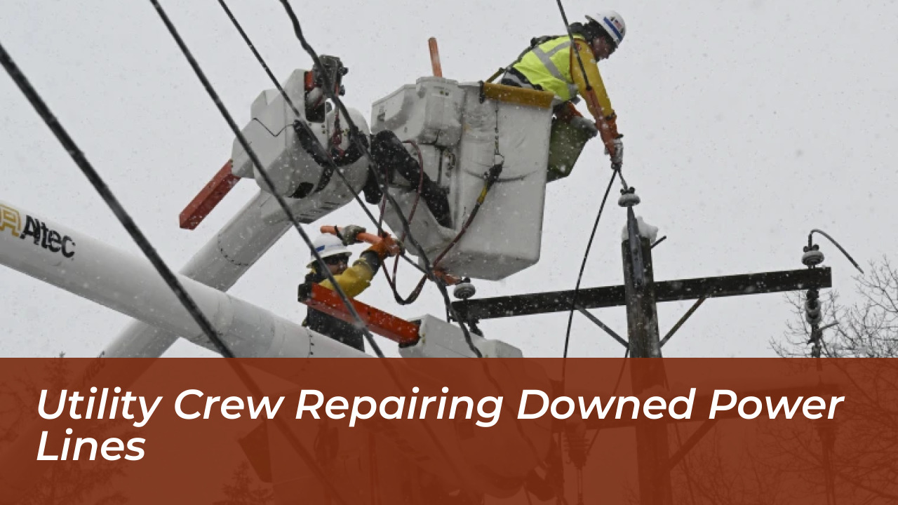 Utility Crew Repairing Downed Power Lines