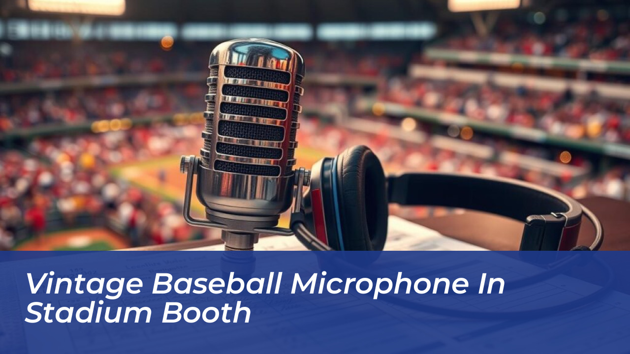 Denny Matthews Calls 8,000th Game for Kansas City Royals 3 Vintage Baseball Microphone in Stadium Booth