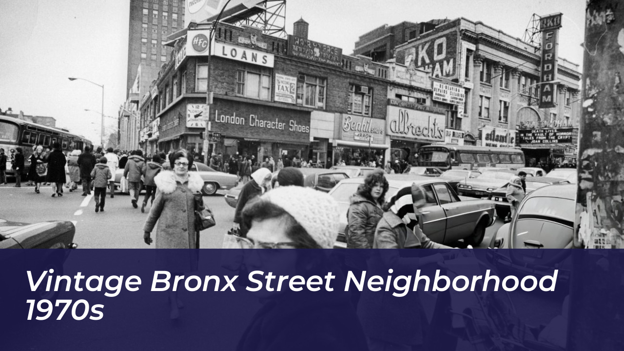Vintage Bronx Street Neighborhood 1970s