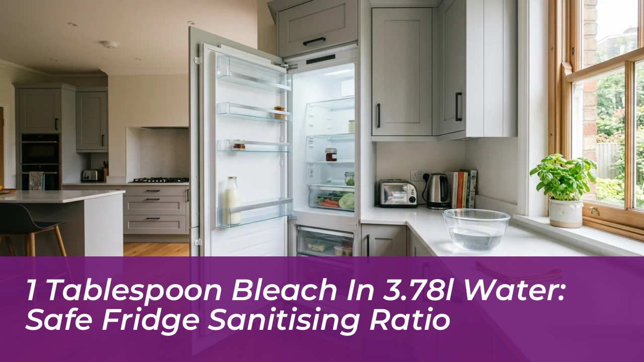 1 tablespoon bleach in 3 78l water safe fridge sanitising ratio 0uun