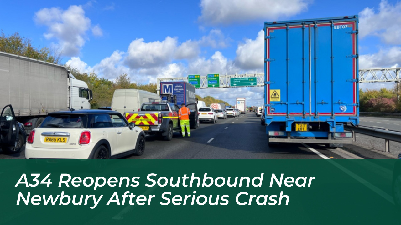a34 reopens southbound near newbury after serious crash zugs