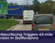 a50 resurfacing triggers 43 mile diversion in staffordshire S2Rw
