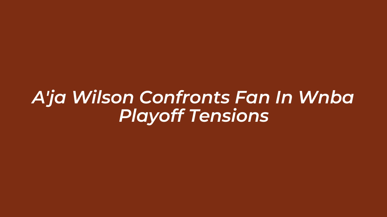 aja wilson confronts fan in wnba playoff tensions gQSu