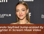 amanda seyfried jump scared by daughter in scream mask video 35ko