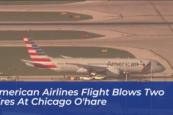 american airlines flight blows two tires at chicago ohare wNrY