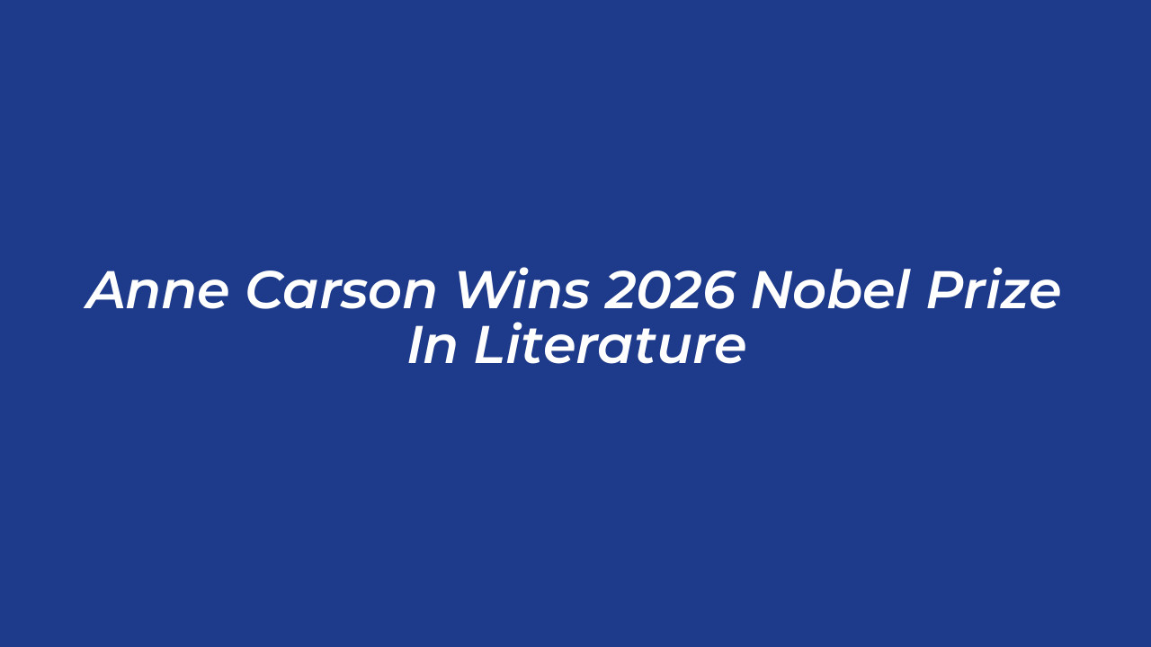 anne carson wins 2026 nobel prize in literature ShO8