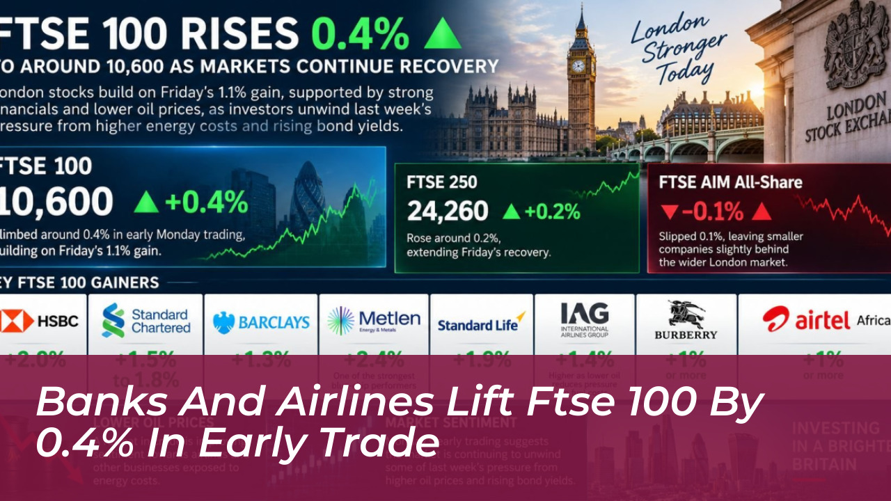 banks and airlines lift ftse 100 by 0 4 in early trade 2K3o