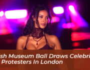 british museum ball draws celebrities and protesters in london j2eJ