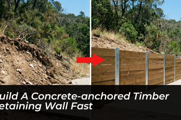 build a concrete anchored timber retaining wall fast 8O3t